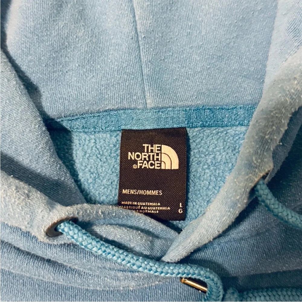 The North Face Blue Pullover Hoodie with Ribbed‎ Cuffs and Soft Texture Large